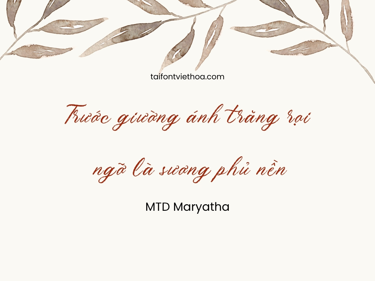 Font việt hóa MTD Maryatha