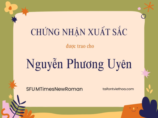 Font việt hóa SFU Mtimesnewroman