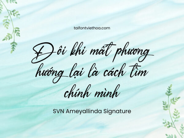 Font việt hóa SVN Ameyallinda Signature