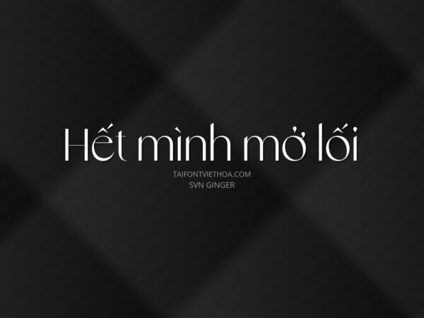 Font việt hóa SVN Ginger