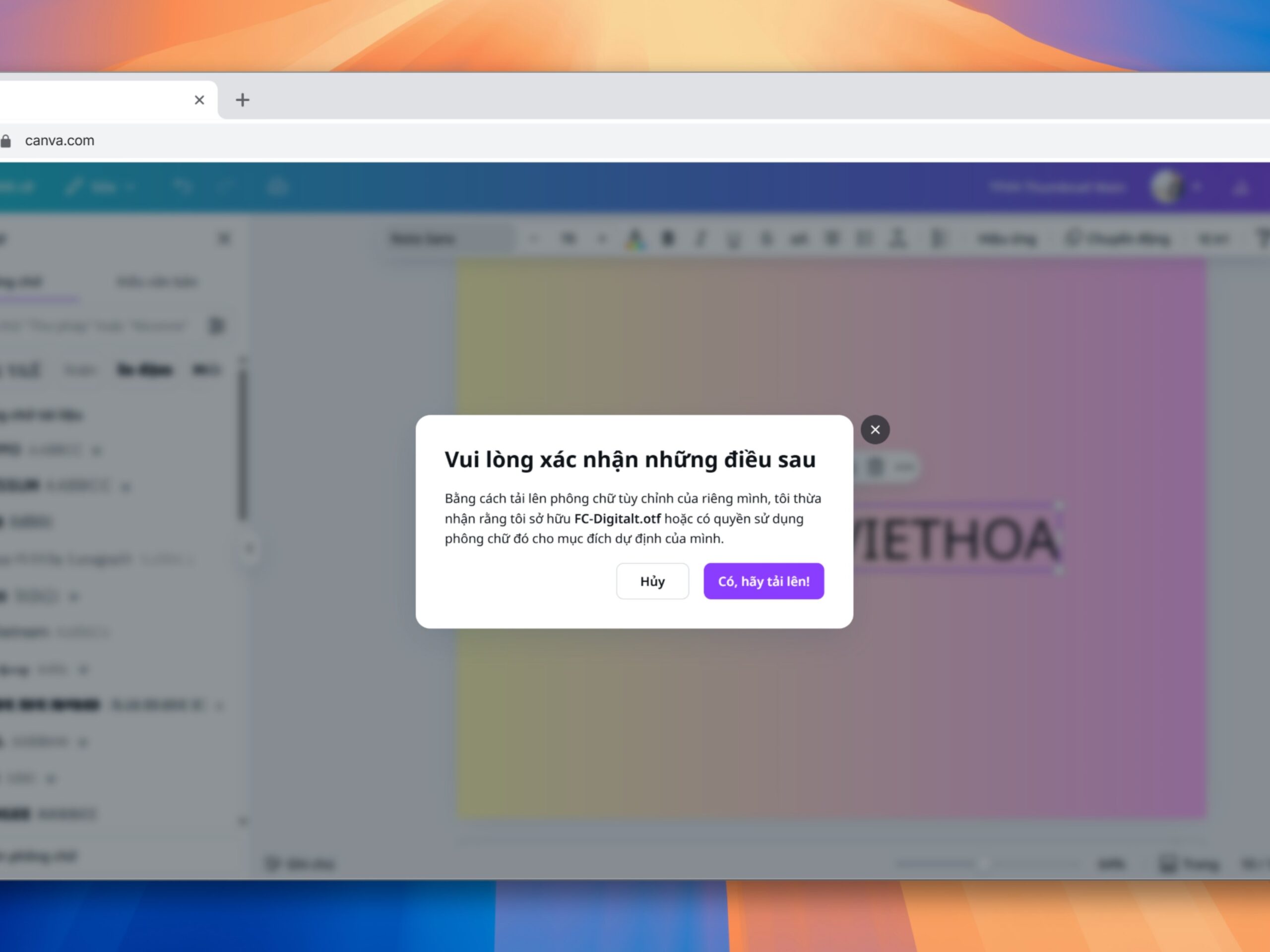 Cách tải font chữ Việt hóa Canva và sử dụng trên Canva