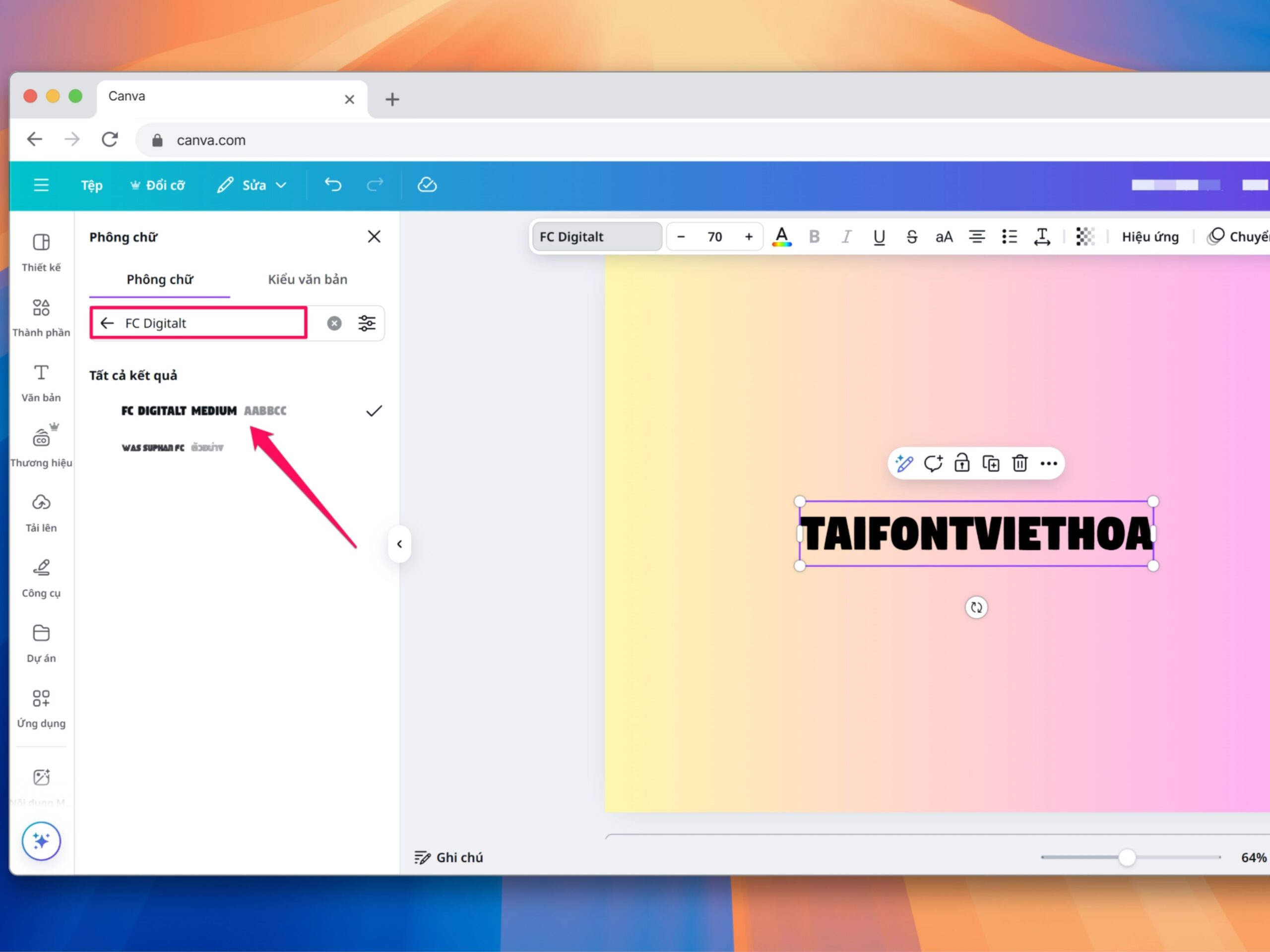 Cách tải font chữ Việt hóa Canva và sử dụng trên Canva